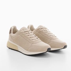 Mango Men Leather mixed sneakers Size 10